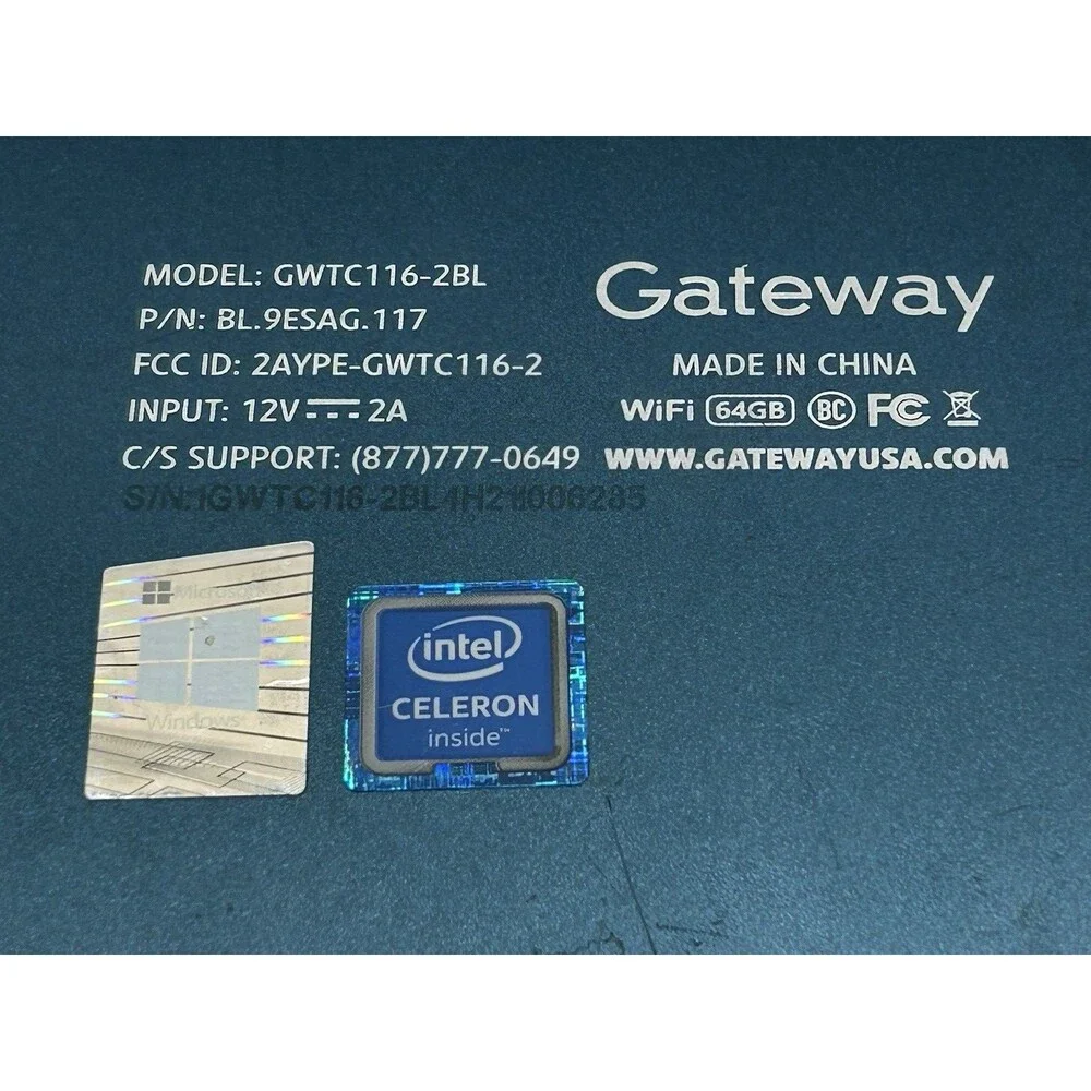 Gateway Touchscreen Laptop GWTC116-2BL Linux Mint Intel Celeron Tested No Chgr